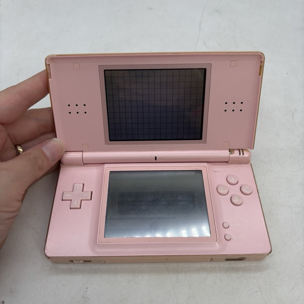 Nintendo DS Lite USG-001 Coral Pink Dual Screen Handheld Console Only Working